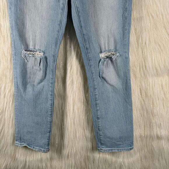 Madewell The High Rise Slim Crop Boyjean Ripped Edition Light Wash Distressed 26 - Picture 3 of 12